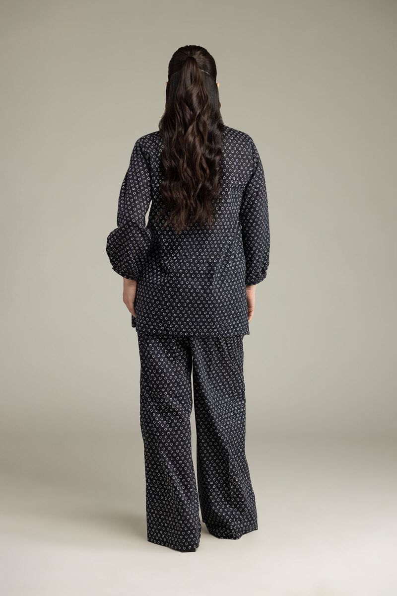 Printed | Viscose Crepe | Black Viscose Blouse | null