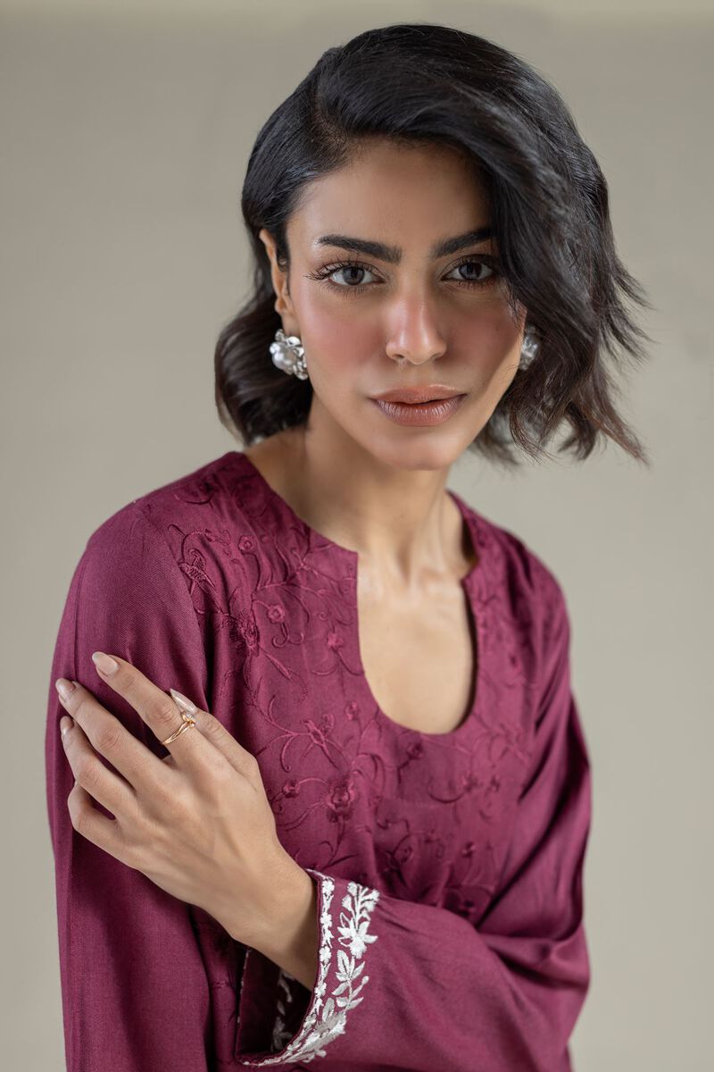 Embroidered | Heavy Blended Viscose | Floral Short Kurta | USD 40.00