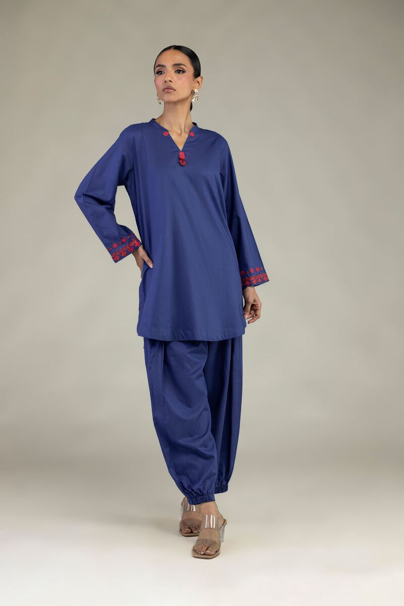 Embroidered | Cambric | Short V-Neck Kurta | USD 35.00