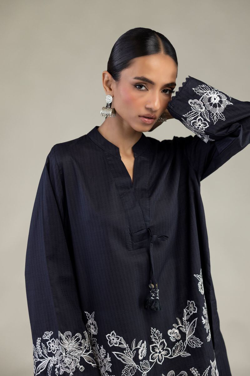 Embroidered | Cotton Dobby | Short V-Neck Kurta | USD 40.00