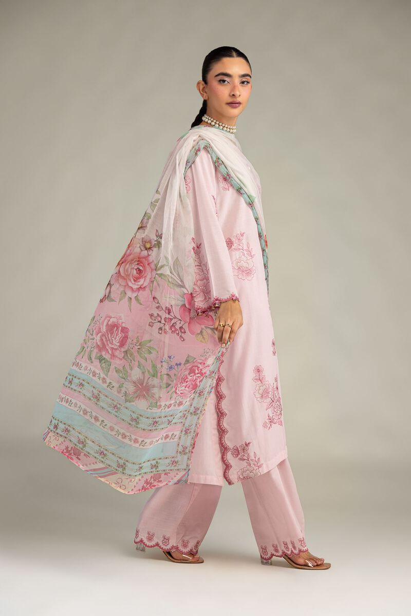 Embroidered | Mesuri | Pink Floral Dupatta | USD 30.00
