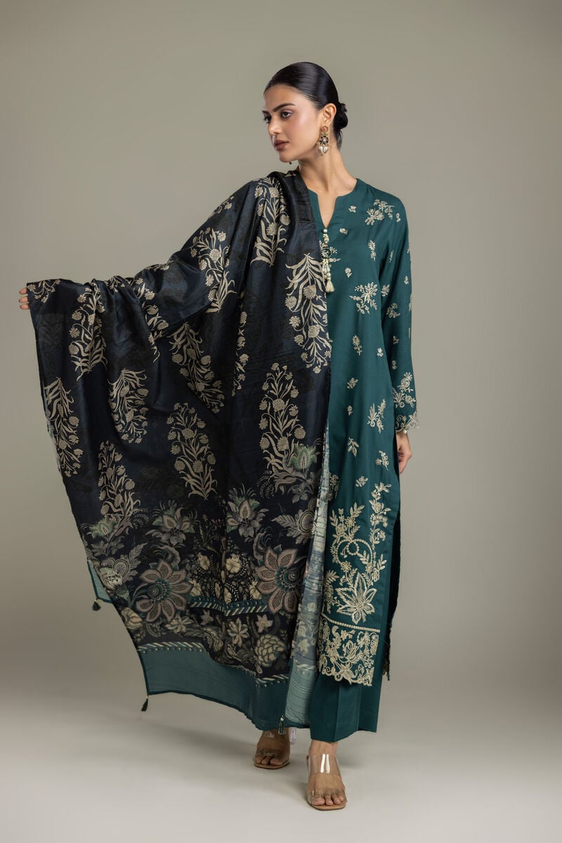 Embroidered | Polyester Silk | Silk Floral Dupatta | USD 35.00