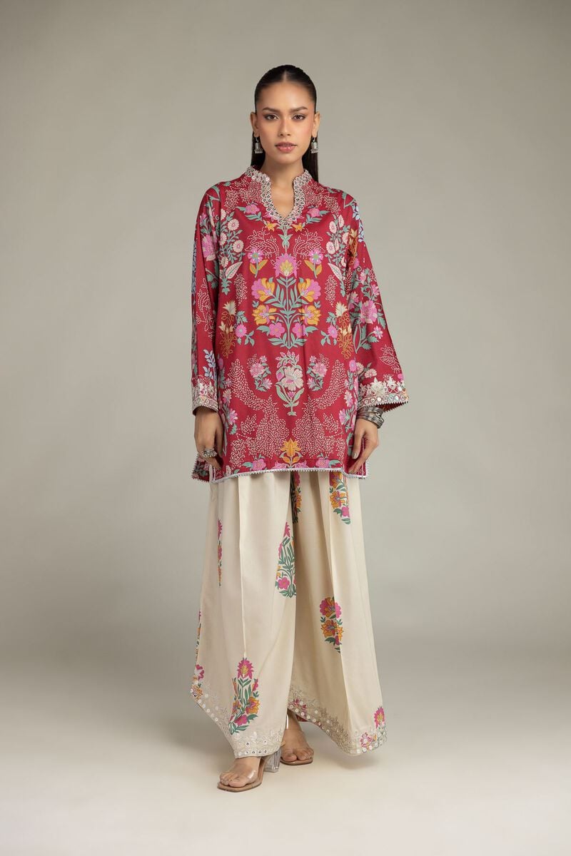 Embroidered | Cotton Viscose | Floral Cotton Pants | USD 45.00