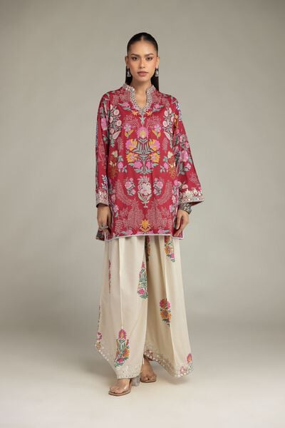 Embroidered | Cotton Viscose | Floral Cotton Pants | USD 45.00