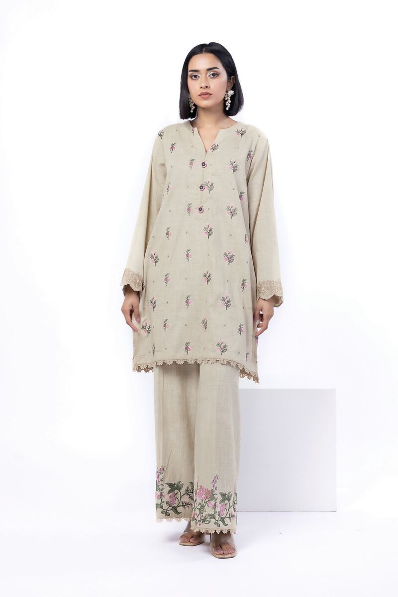 Embroidered | Heavy Textured Cotton | Tailored 2 Piece | Top and Bottom | USD 45.00