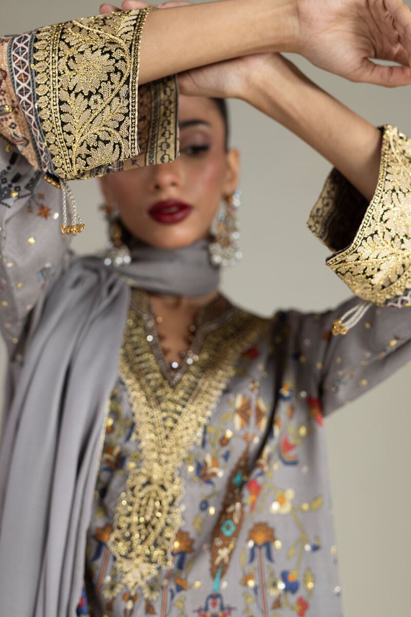 Embroidered | Raw Silk | 3 Piece Co-ord Set | USD 50.00