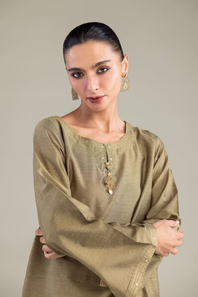 Dyed | Mesuri Silk | Short Solid Kurta | USD 35.00