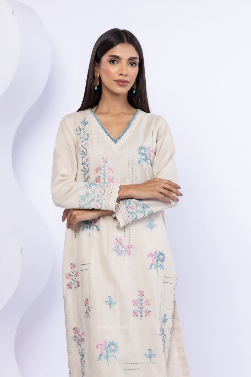 Embroidered | Crosshatch Poplin | Kurta | USD 17.50
