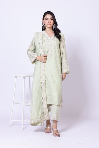 Embroidered | Dull Raw Silk | Pants | USD 11.00