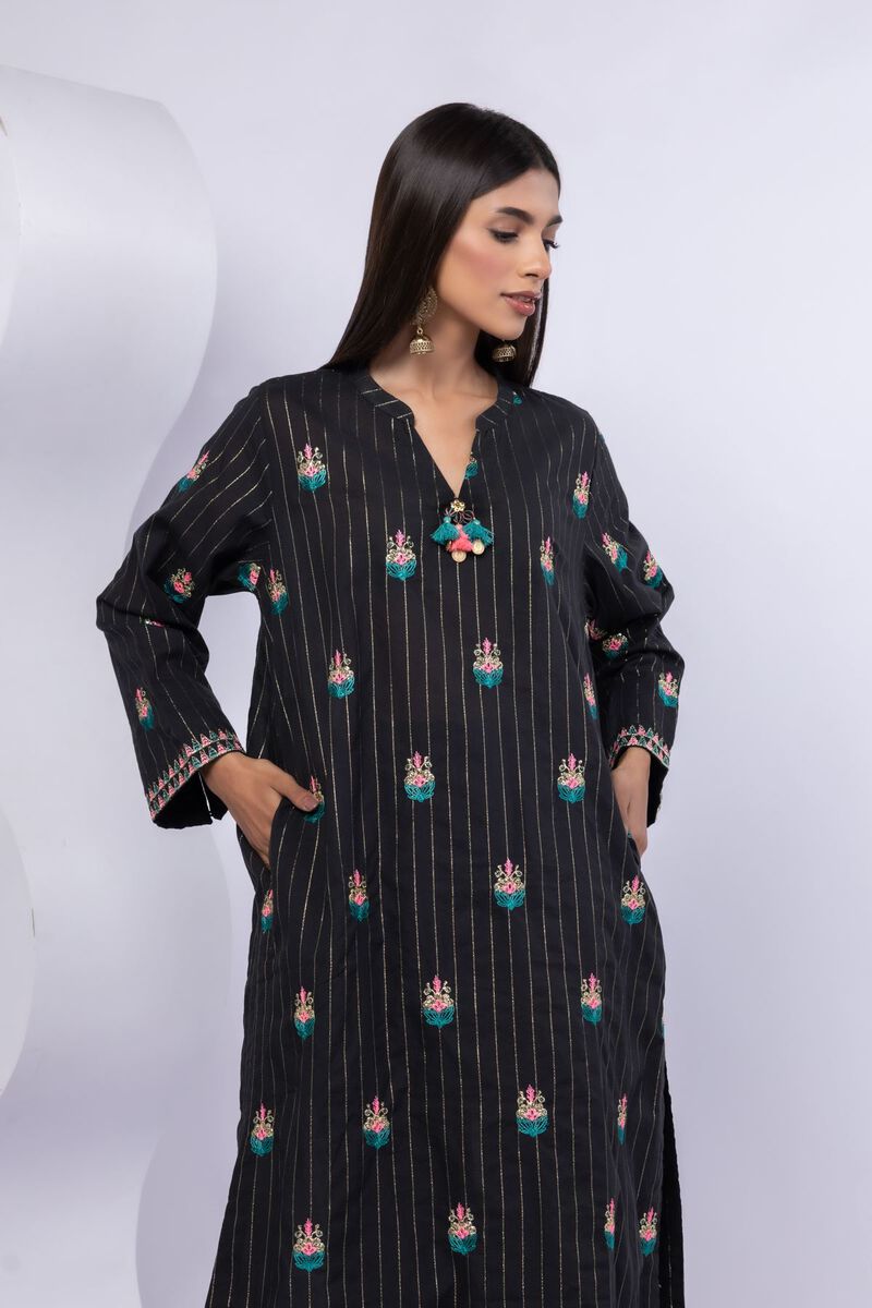 Embroidered | Lurex Stripes | Kurta | USD 20.00