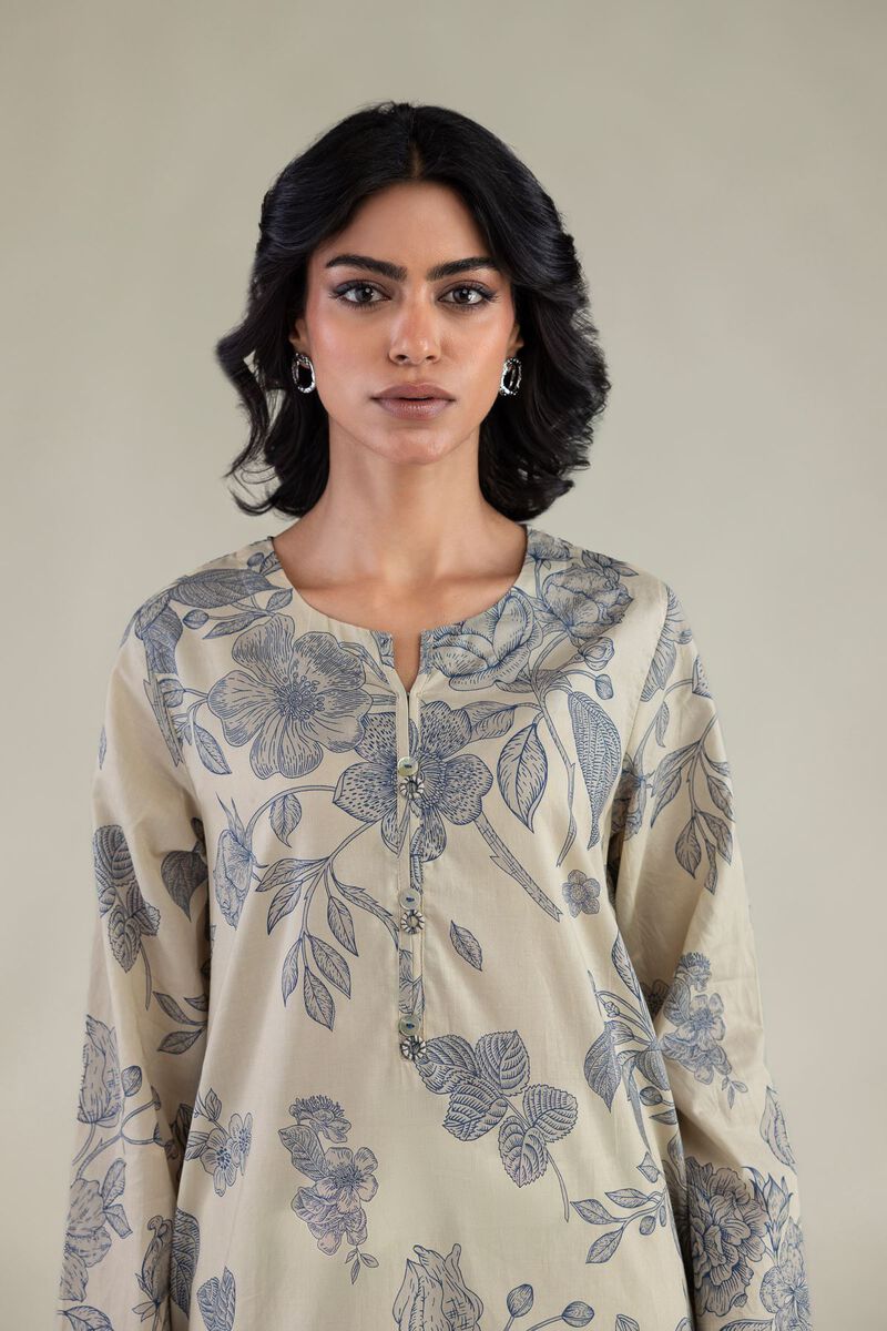 Embroidered | Cambric | Floral Longline Kurta | USD 35.00