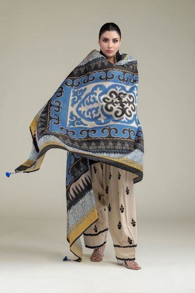 Embroidered | Polyester Silk | Geometric Silk Dupatta | USD 30.00