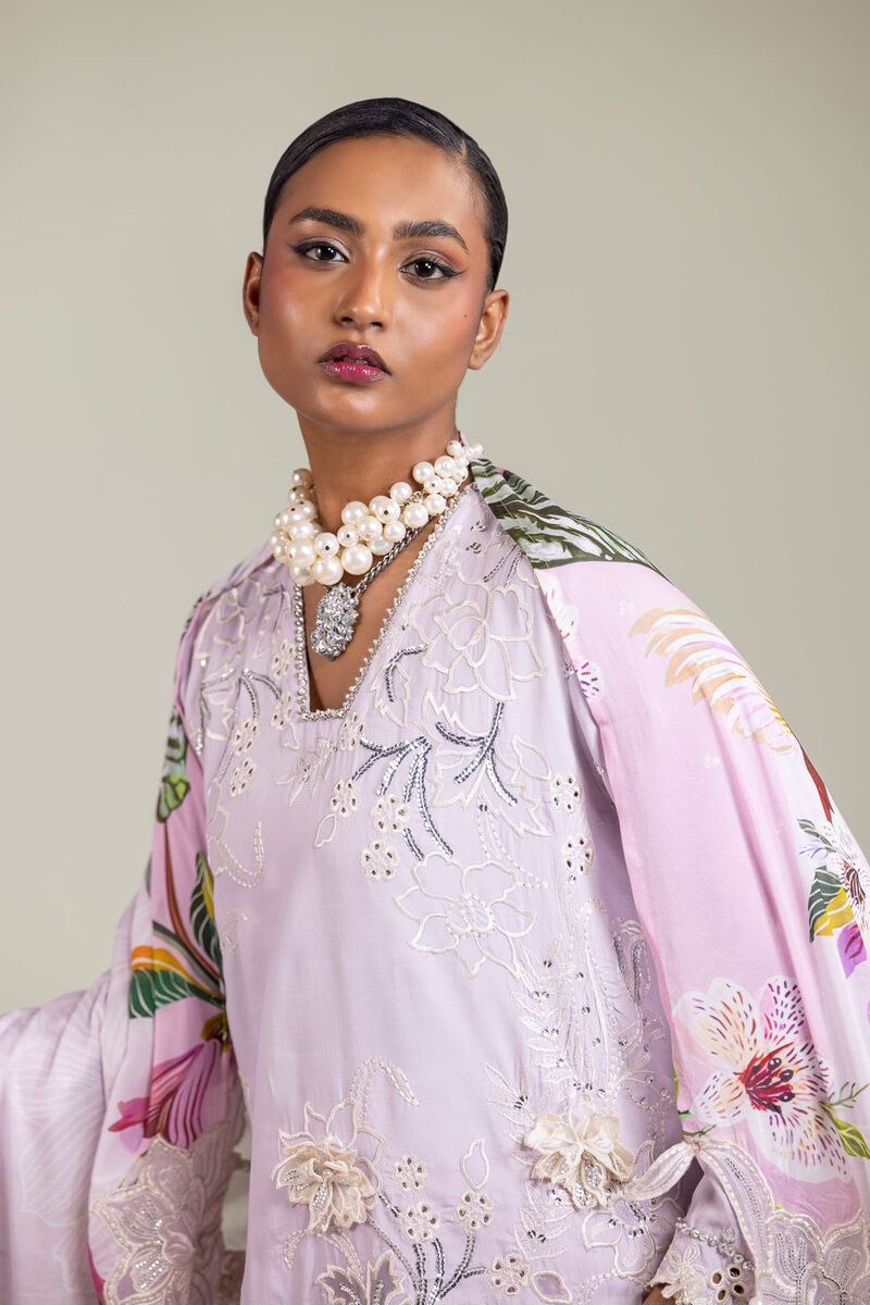 Raw Silk | 3-Piece Embroidered Suit | USD 180.00