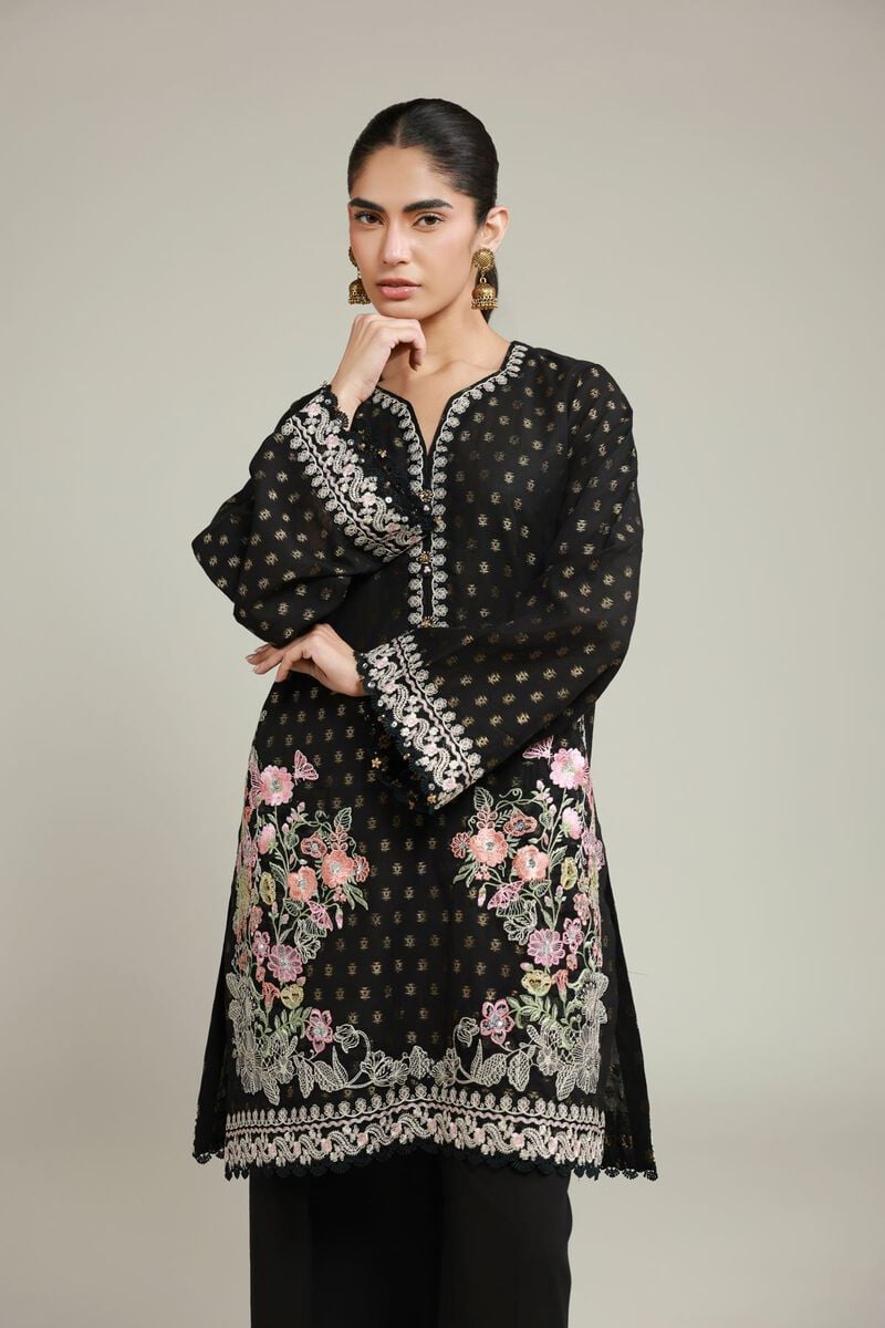 Embroidered | Jacquard | Black Tailored Set | USD 70.00
