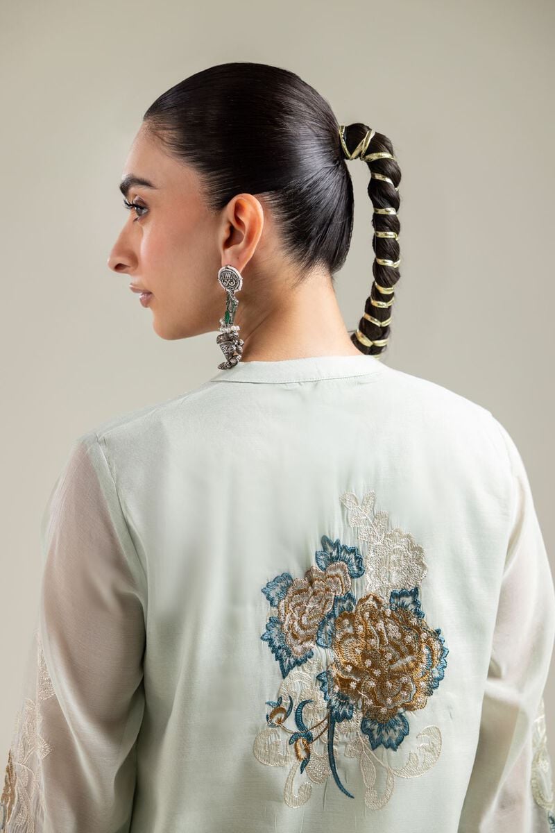 Paper Silk | Mint Silk Kurta | USD 70.00