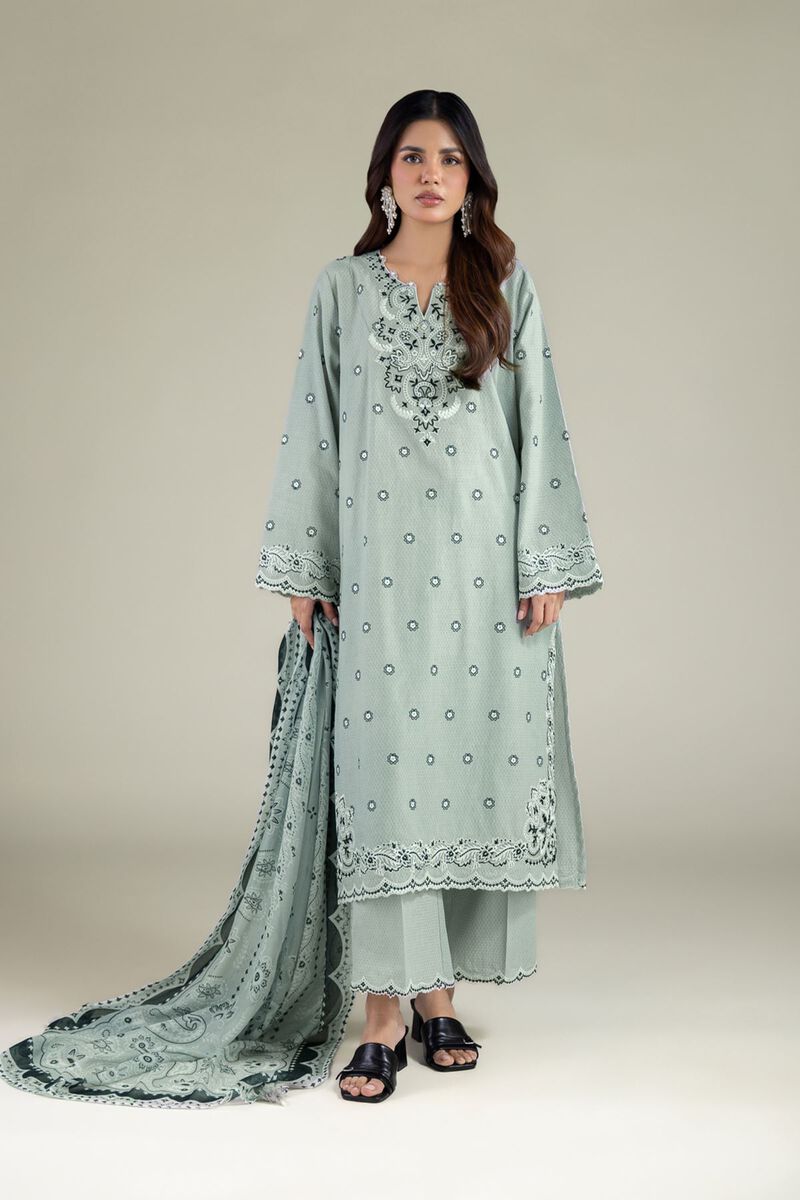 Embroidered | Cotton Dobby | 3-Piece Tailored Set | USD 80.00