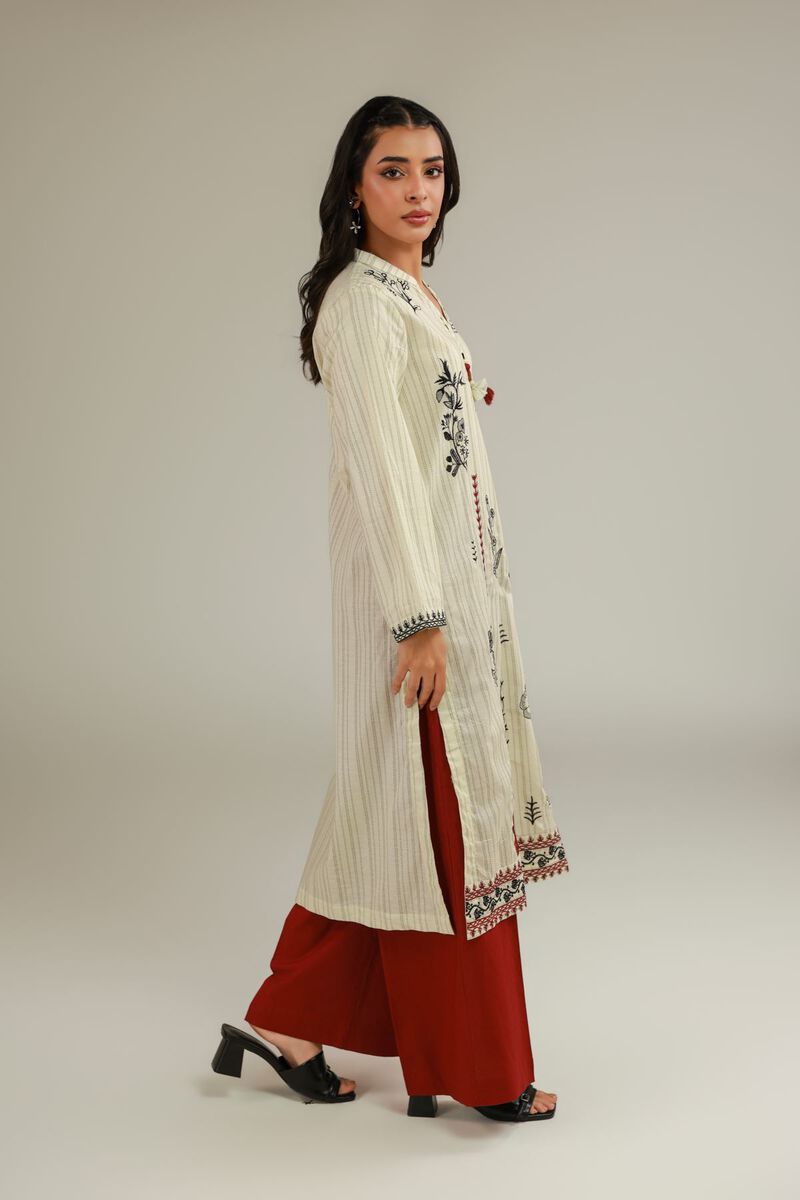 Embroidered | Cotton Dobby | Floral Cotton Kurta | USD 35.00