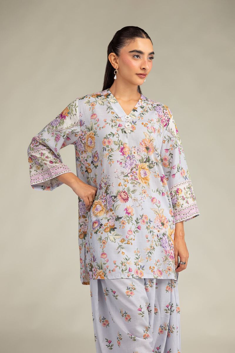 Printed | Raw Silk | Short Floral Kurta | USD 40.00