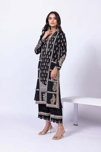 Embroidered | Viscose Oak Silk | Pants | USD 28.00