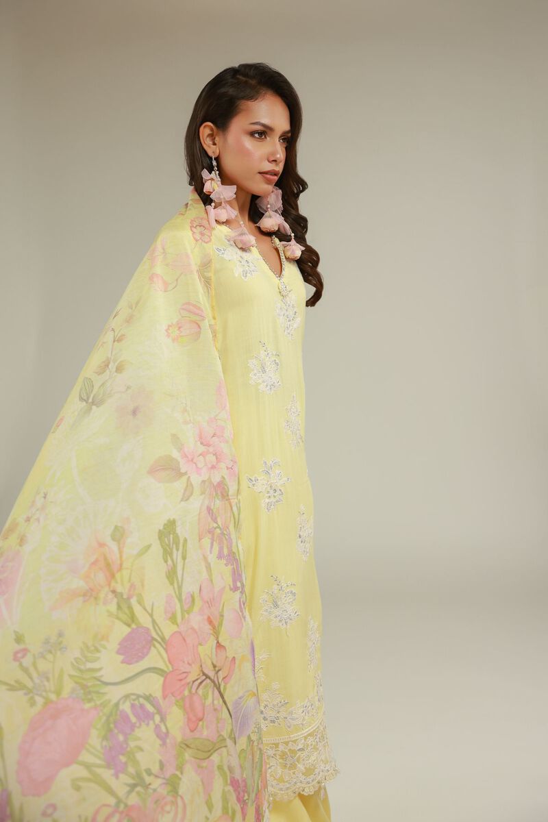 Embroidered | Raw Silk | Floral Kurta 3-piece | USD 155.00