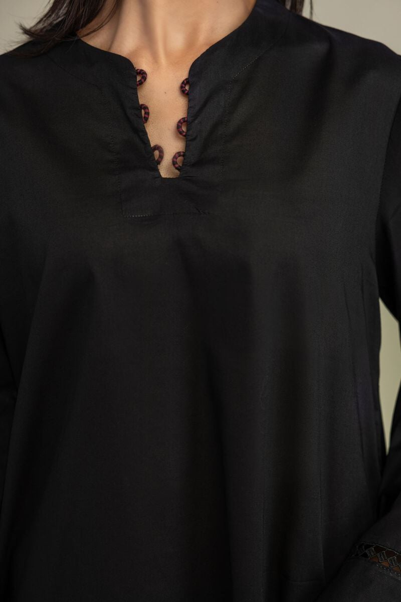 Printed | Cambric | Black Short Kurta | USD 35.00