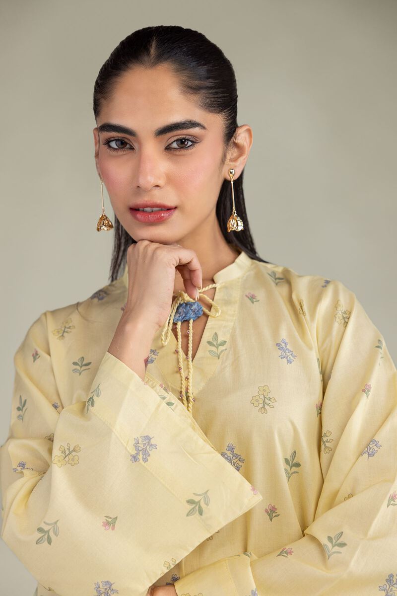 Printed | Cotton Viscose | Short Yellow Kurta | USD 40.00