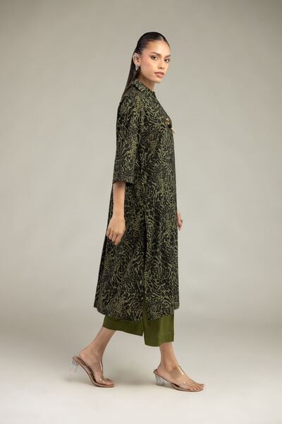 Printed | Cambric | Olive Cambric Pants | USD 30.00