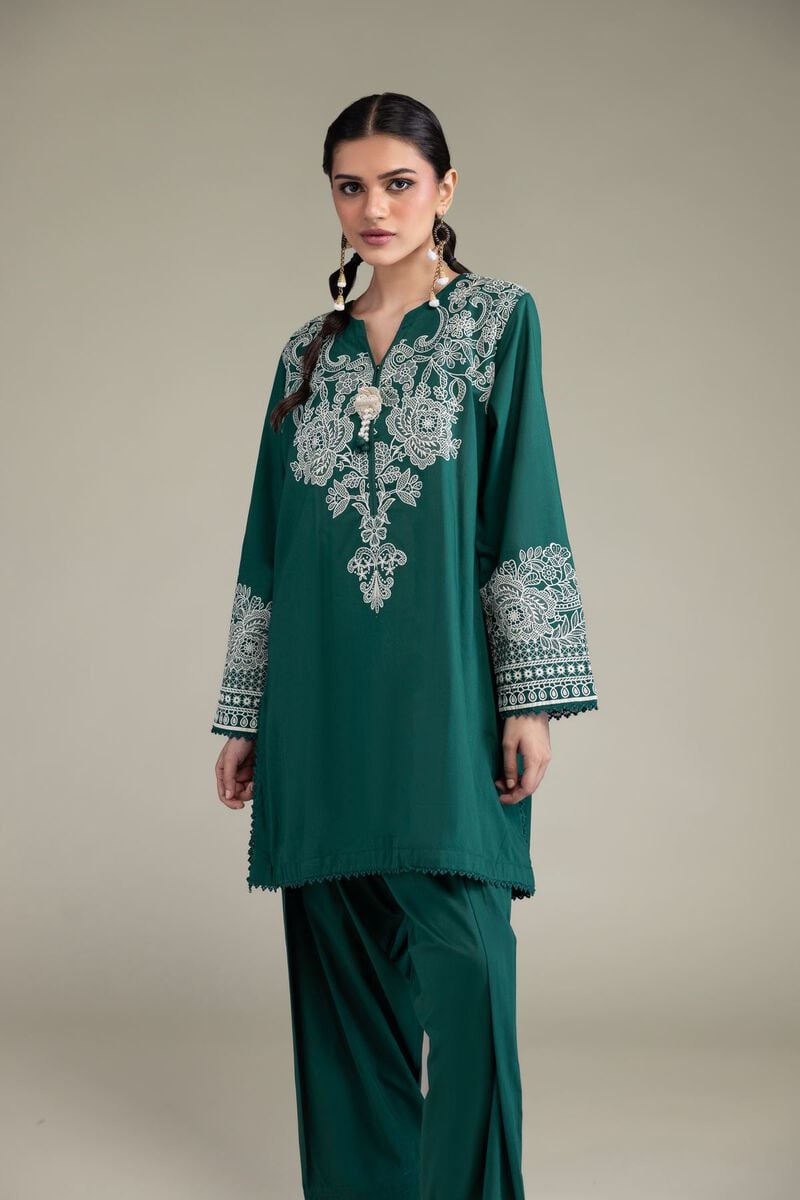 Printed | Cambric | Green Cambric Kurta | USD 40.00