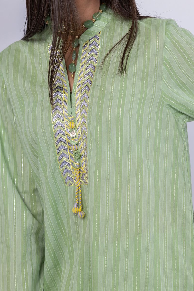 Embroidered | Lurex Stripes | Kurta | USD 20.00