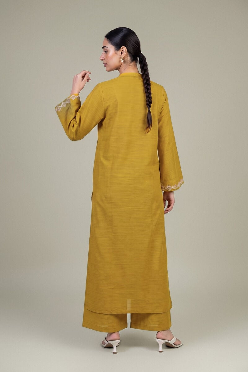 Embroidered | Light Khaddar | Mustard Khaddar Kurta | USD 40.00
