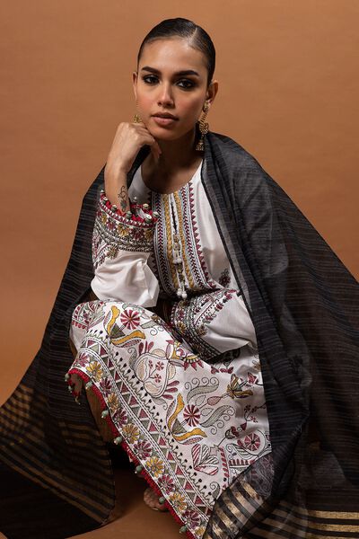 3 Piece Dull Raw Silk Suit
