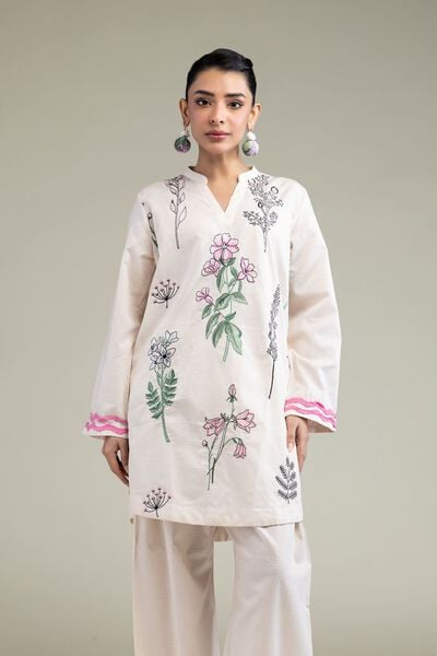 Embroidered | Cotton Dobby | Floral Cotton Kurta | USD 40.00