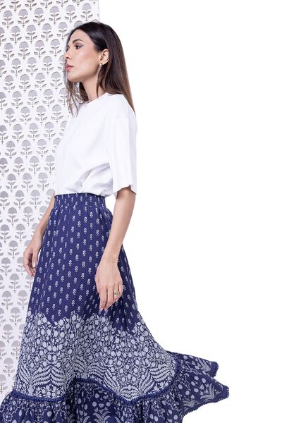 Printed | Ripple Crinkle | Skirt | USD 9.00