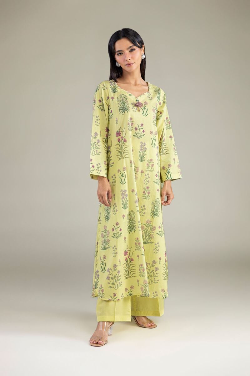 Printed | Cambric | Yellow Cambric Kurta | USD 35.00
