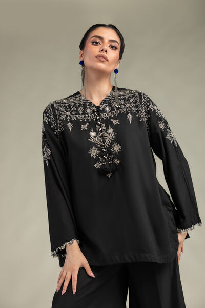 Embroidered | Raw Silk | Short Silk Kurta | USD 60.00