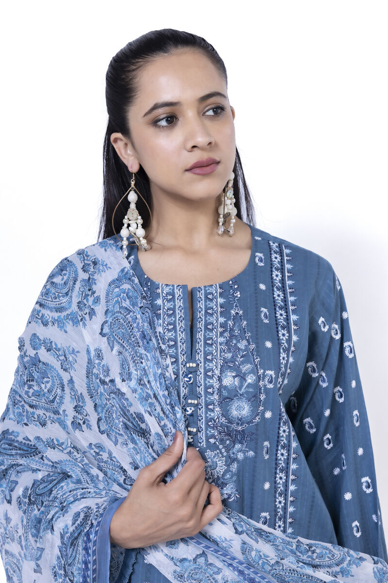 Embroidered | Textured Cotton | Tailored 3 Piece | USD 35.00