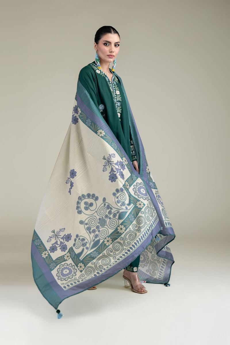 Embroidered | Polyester Silk | Floral Silk Dupatta | USD 30.00
