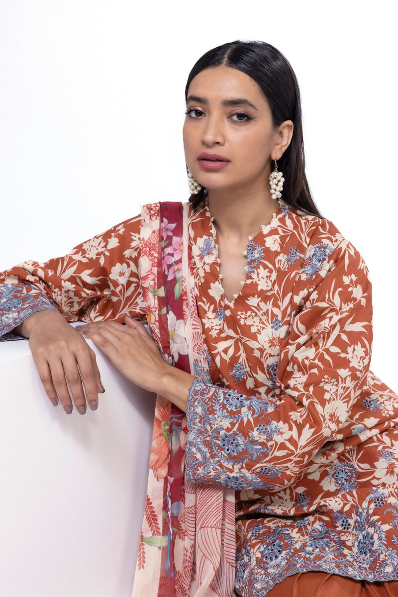 Embroidered | Cambric | Fabrics 3 Piece | null