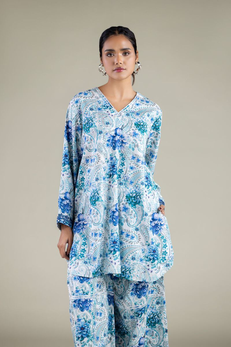 Embroidered | Viscose | Paisley V-Neck Kurta | USD 35.00