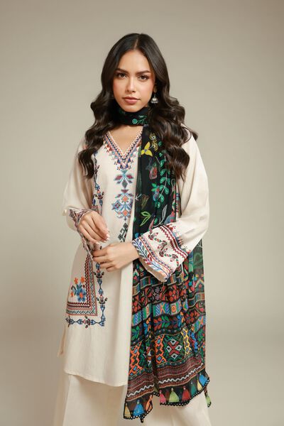 Embroidered | Cambric | 3-Piece Tailored Set | USD 70.00