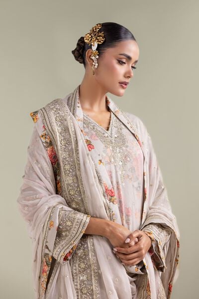 Embroidered | Chiffon | Floral Zari 3-piece | USD 180.00