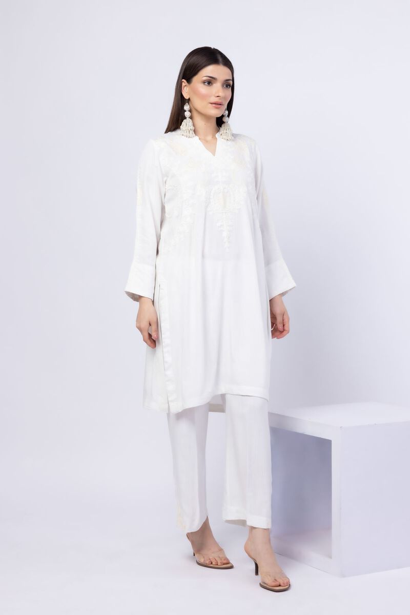 Embroidered | Crosshatch Raw Silk | Kurta | USD 22.50