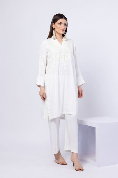 Embroidered | Crosshatch Raw Silk | Kurta | USD 45.00