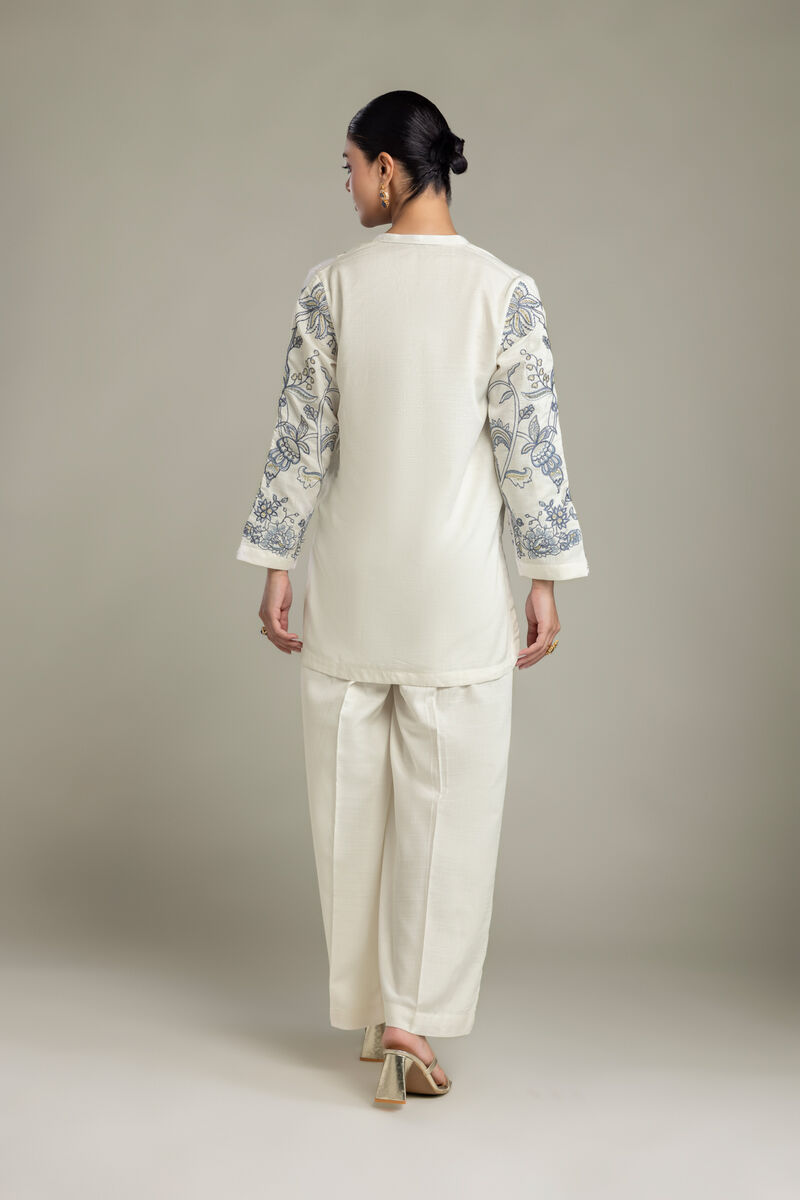 Embroidered | Raw Silk | Floral Silk Kurta | USD 70.00