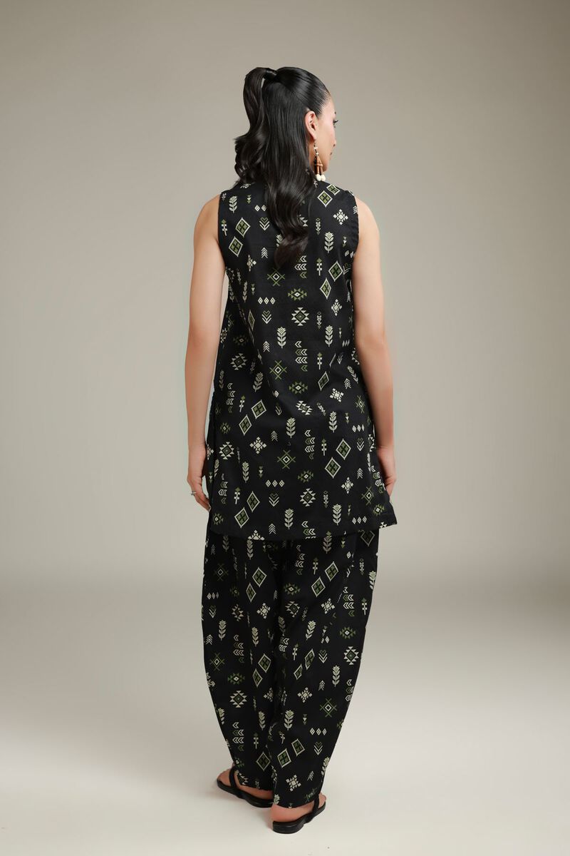 Embroidered | Cotton Dobby | Black Sleeveless Kurta | USD 30.00