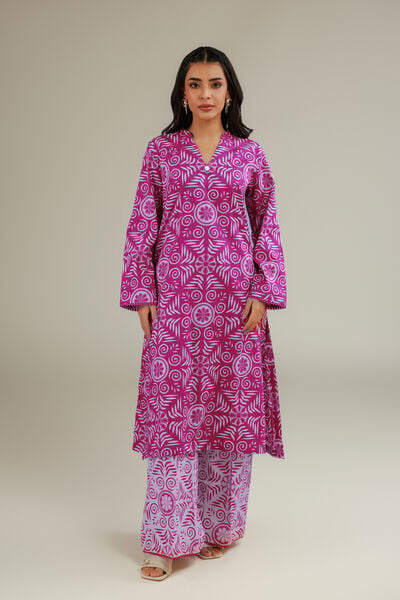 Printed | Textured Cotton | Long V-Neck Kurta | USD 15.00