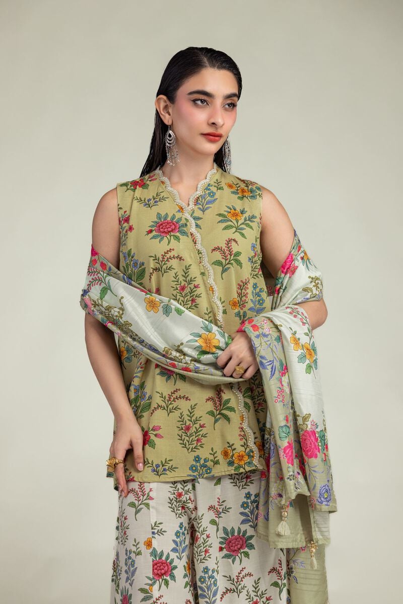 Embroidered | Raw Silk | Silk Sleeveless Kurta | USD 40.00