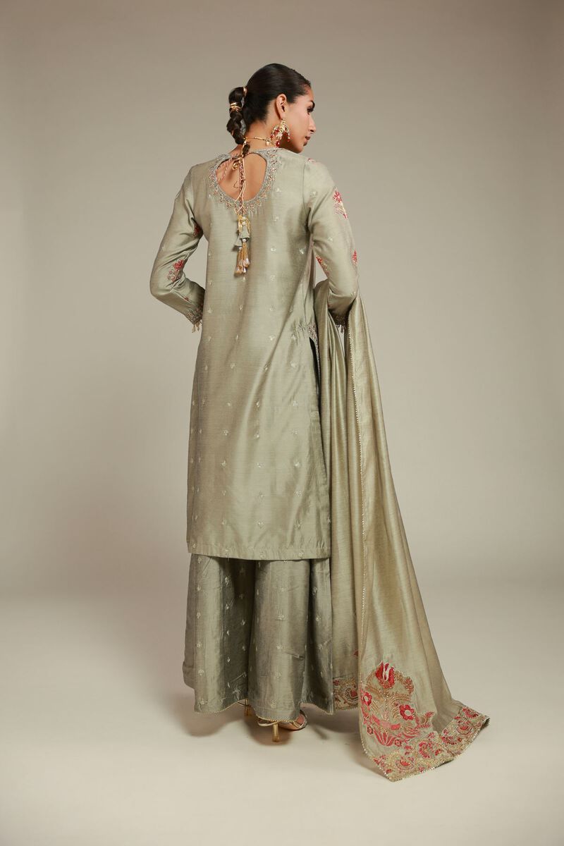 Embroidered | Raw Silk | 3 Piece Co-ord Set | USD 125.00