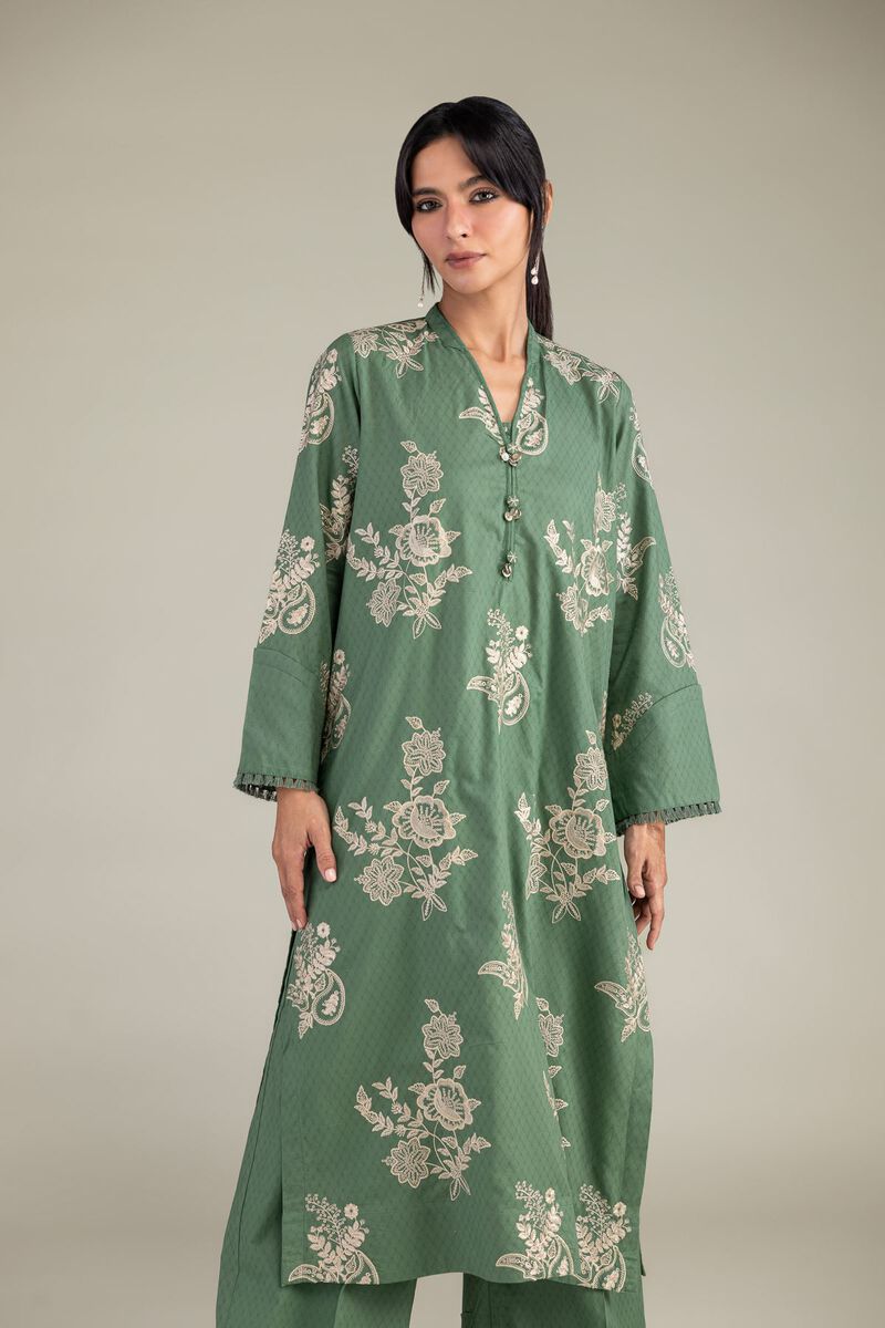 Embroidered | Cotton Dobby | Floral Cotton Kurta | USD 45.00
