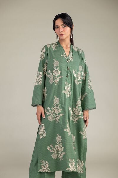 Embroidered | Cotton Dobby | Floral Cotton Kurta | USD 45.00